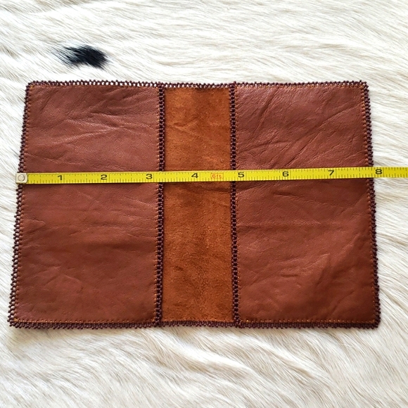 NEW Artist Designed soft leather wallet passport case billfold Hand Beaded. Wow! - Picture 9 of 10